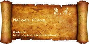Maloch Alexa névjegykártya
